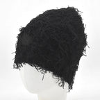 Hip Hop Balaclava Distressed Knitted Caps Ski Mask Women Outdoor Camouflage Fleece Fuzzy Ski Balaclava Beanies Women Men Hat