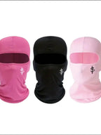 Unisex Full Face Balaclava 3 Colors Pink Black Rose Red Dollar Sign Embroidery Breathable Neck Gaiter for Outdoor Sports
