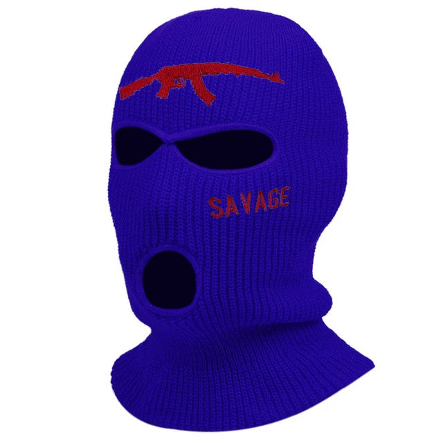 Cool! Fashion Balaclava Hat Ski Mask 3-Hole Knitted Full Face Cover Riding Mask Gun Design Winter Hat Keep Warm Head Cap Gifts