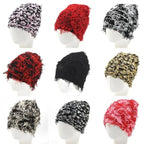 Hip Hop Balaclava Distressed Knitted Caps Ski Mask Women Outdoor Camouflage Fleece Fuzzy Ski Balaclava Beanies Women Men Hat