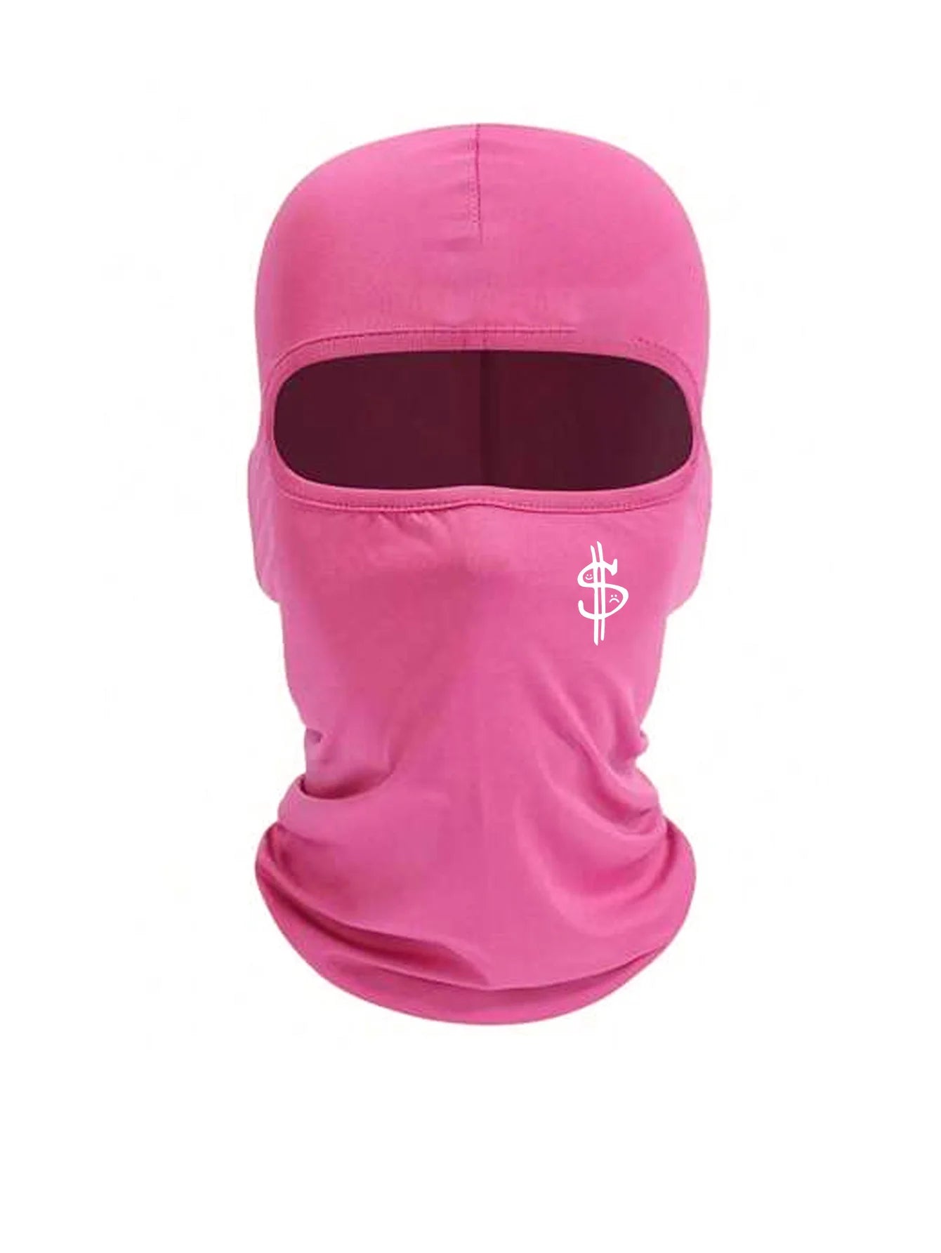 Unisex Full Face Balaclava 3 Colors Pink Black Rose Red Dollar Sign Embroidery Breathable Neck Gaiter for Outdoor Sports
